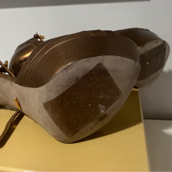Sergio Rossi Bronze Platform Sandals
